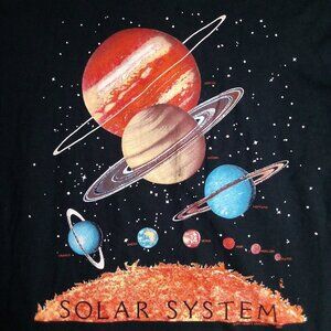 Deadstock Vintage Solar System Planets Illustration T-Shirt